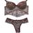 Conjunto Lingerie Cropped Luxo Sensual Renda Vinho/OffWhite