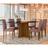 Conjunto Mesa de Jantar 1,60m Anitta Tampo em Mdf com Vidro e 6 cadeiras Ana Imbuia/Off Preto/Vl02 - New Ceval