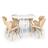 Conjunto Mesa de Jantar Redonda Talia Branca 120cm com 6 Cadeiras Eiffel Slim - Nude