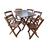 Conjunto Mesa Dobrável Madeira 110x70 com 6 Cadeiras Personalizada Jack Imbuia - Tarimatã