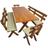 Conjunto Mesa Madeira Maciça Para Churrasco Mel + 4 Bancos Estofados