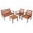 Conjunto para Jardim com 1 Sofá 2 Poltronas 1 Mesa de Centro Madeira Maciça Cairo sem Almofadinha