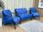 Conjunto Poltronas Braço Madeira Azul 410 México