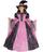 Costume Dress Up America Witch para meninas rosa/pretas