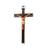 Cruz De Madeira Crucifixo De Parede Tradicional 24cm MDF Pequena Com Cristo de Mão Rústica Presente Tumulo Sepultura