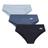 Cueca Infantil Slip Kit 3 cuecas Azul Básicas Lisa Confortável Tradicional Menino Juvenil Elástico na cintura Lupo