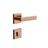 Fechadura Externa 3F 741E/117 Roseta Quadrada Rose Gold