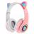 Fone de Ouvido Over-Ear Gamer sem Fio CAT STN-28 Rosa LED