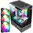 Gabinete Gamer Clanm Megalon Suporta Cooler CPU e 5 Ventoinhas Placa Mãe ATX Mini-IT Com Vidro Temperado + 3 Unid Fans Rgb