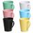 Jogo 6 Canecas Tulipa Colorida Café Chá Porcelana 250ml