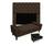 Jogo Com Cabeceira Mirage + Recamier Baú Fenix King 195 cm Suede Marrom - DL DECOR