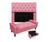 Jogo Com Cabeceira Mirage + Recamier Baú Fenix King 195 cm Suede Rosa Barbie - LM DECOR