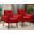 Kit 02 Poltrona Opala decorativa pés palito vermelho - Arapongas Decor