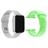 Kit 1 Relógio Inteligente SmartWatch W34 S Branco Android iOS + 1 Pulseira Extra Silicone Verde