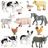 Kit 10 Animais de Fazenda Fazendinha de Brinquedo Safari Zoo Borracha