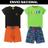 Kit 10 Peças Sortidas de Roupas Infantil Masculina - 5 Camisetas + 5 Bermudas - Kit com 5 Conjuntos