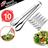 Kit 10 Pegador De Saladas e Massas em Inox Grande Pegador Para Cozinha Restaurantes Buffet