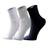 kit 12 pares Meia masculina  cano alto longo Sport preta, cinza e branco confortavel