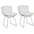 Kit 2 cadeiras bertoia cromada assento branco