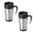 Kit 2 Caneca Termica Para Cafe Com Alça Inox Com Tampa Parede Dupla Cerveja 400ml