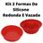 Kit 2 Formas Silicone Vermelha Redonda E Vazada Bolo Pudim