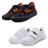 Kit 2 Pares Sandália Infantil Menino Papete Preta E Tênis Escolar Casual Branco Mzkid