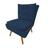 Kit 2 Poltronas Decorativa Estofada Pés Palito Para Escritório Karen Suede Azul Marinho - LM DECOR