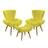 Kit 2 Poltronas Decorativas Polaris e Puff Polar Suede Amarelo Aradecor