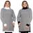 Kit 2 Ponchos Feminino Plus Size Xadrez com Mangas Gola Alta