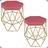 Kit 2 Puff Decorativos Para Sala Hexagonal Aramado Base Bronze/Dourada/Preta Suede Cores - Clique E Decore 