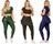 Kit 3 Conjuntos Feminino Fitness Calça Legging Saia Com Bolso e Top Cropped Treino Academia Caminhada The Start