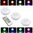 Kit 3 Luminárias Lâmpadas Rgb Coloridas Multicolor Led Spots Sem Fio Com Controle Remoto Com Adesivos Para Armários