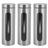 Kit 3 Potes Para Mantimentos Inox E Vidro Com Visor 1750ml