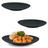 Kit 3 Pratos 25cm Raso em Melamina Preto para Sushi e Porcoes  Bestfer 