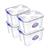 Kit 4 Caixas Organizadora Multiuso Transparente 56 Litros
