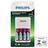 Kit 4 Pilhas AA C/ Carregador 2450 mAh Recarregáveis Philips