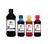 Kit 4 Tinta Compatível HP 2136 2676 3776 3636 664 1,25L BK Pigmentado