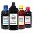 Kit 4 Tintas DCP-J105 Black 1 Litro Coloridas 500ml Aton