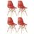 KIT - 4 x cadeiras Charles Eames Eiffel DSW - Base de madeira clara