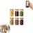 Kit 6 Potes Porta Mantimentos De Vidro Tampa De Bambu 150ml