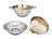 Kit Aço Inox 3 peças Escorredor de Macarrão, Arroz e Bowl 24cm - Mundial Import