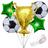 Kit Balão Metalizado Bola De Futebol +  Balão Troféu + Balão Estrelas Metalizadas - Decoração Temática Futebol