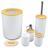 Kit Banheiro Bambú Conjunto 6 Pçs Lavabo Completo Acessórios