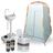 Kit Banheiro Portatil Porta Potti 24 L + Barraca Trocador Pop Up + Lavatorio + 2 Solventes  Nautika 