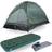 Kit Barraca 2 Pessoas 600mm Koala + Colchao Inflavel Solteiro, Bomba de Pe + Lona Multiuso 3 X 2 M Camping