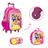 Kit Bolsa Escolar Feminina Princesas Carrinho Passeio Aulas