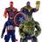 Kit Bonecos 17Cm Capitão America Thanos Hulk Homem Aranha