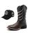 Kit Bota Texana Masculina Couro Western Café Escama + Boné Trucker