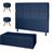 Kit Cabeceira de Cama Box Solteiro Com Recamier Damares 90 CM e 02 Puff Suede Azul Marinho - Móveis Mafer