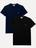 Kit Camisetas Lacoste Masculinas Jersey Pima Cotton Preta/Azul Marinho 2UN